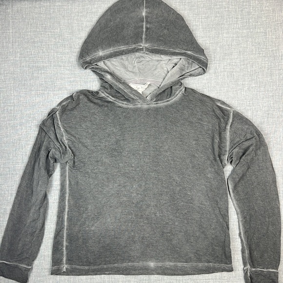 Hippie Rose Washed Charcoal Gray Hoodie Juniors Size Medium - Picture 2 of 5